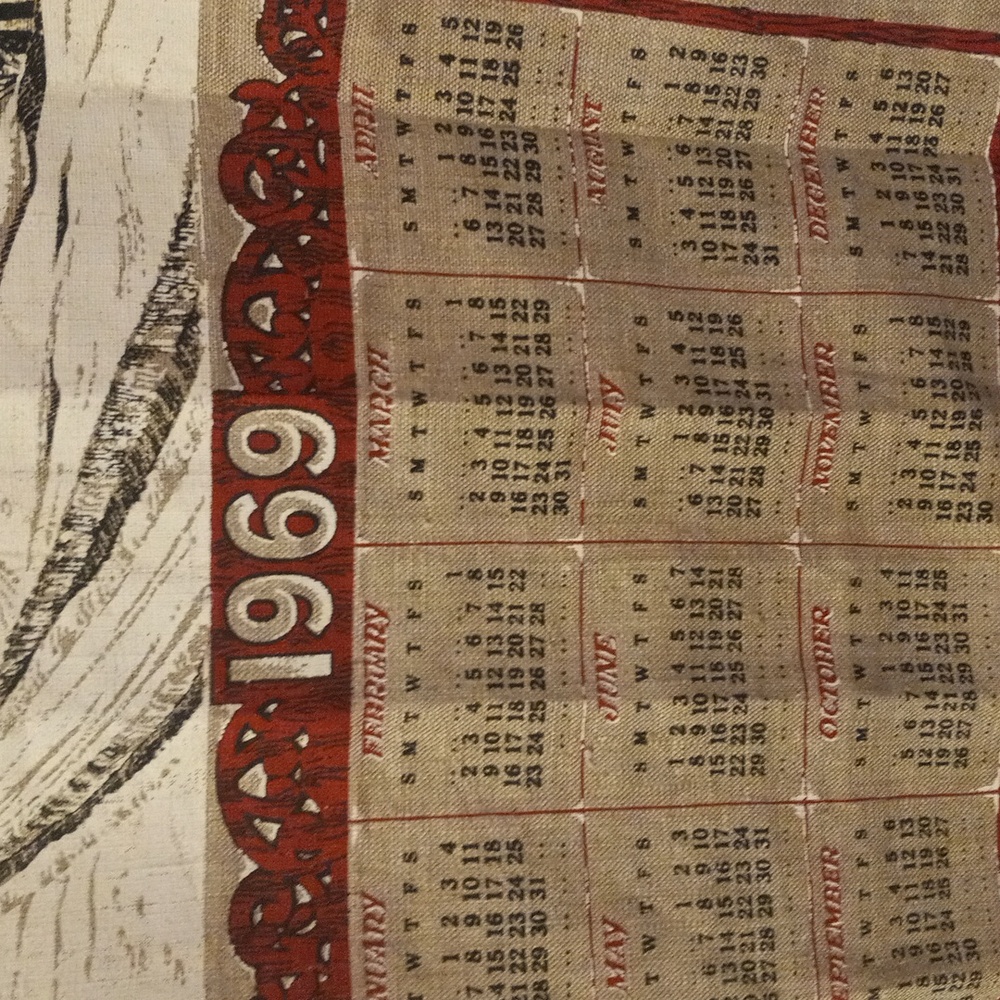 1969 calendar towel - Picture 2 of 5